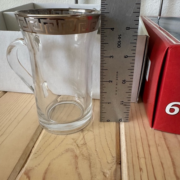 Aramco Imports Elegant Glass Mug Set with Silver Accents - Picture 8 of 9